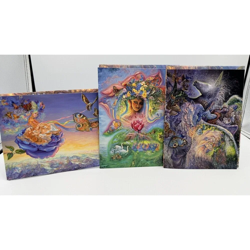 3x Josephine Wall Enchanted Universe Fairy BDay Cards Leanin' Tree + BONUS card